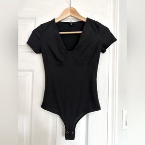 Ribbed, short sleeve Dynamite leotard